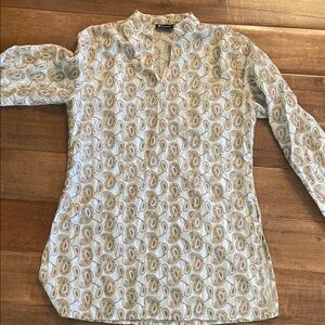 Elegant Cream and Brown Paisley Kurta